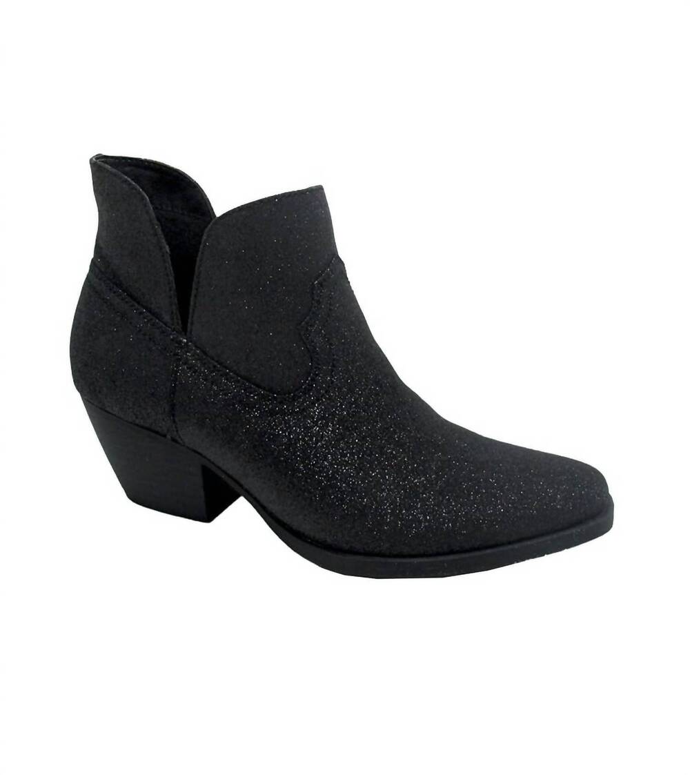 NEW JELLYPOP women's shelby ankle boots in black glitter